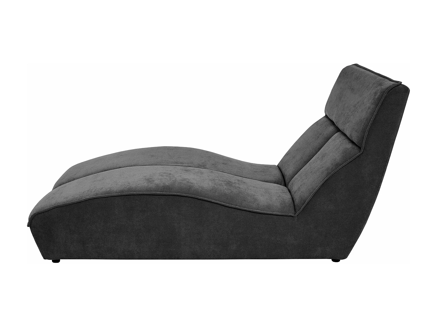 Chaise longue SAN DIEGO en velours anthracite