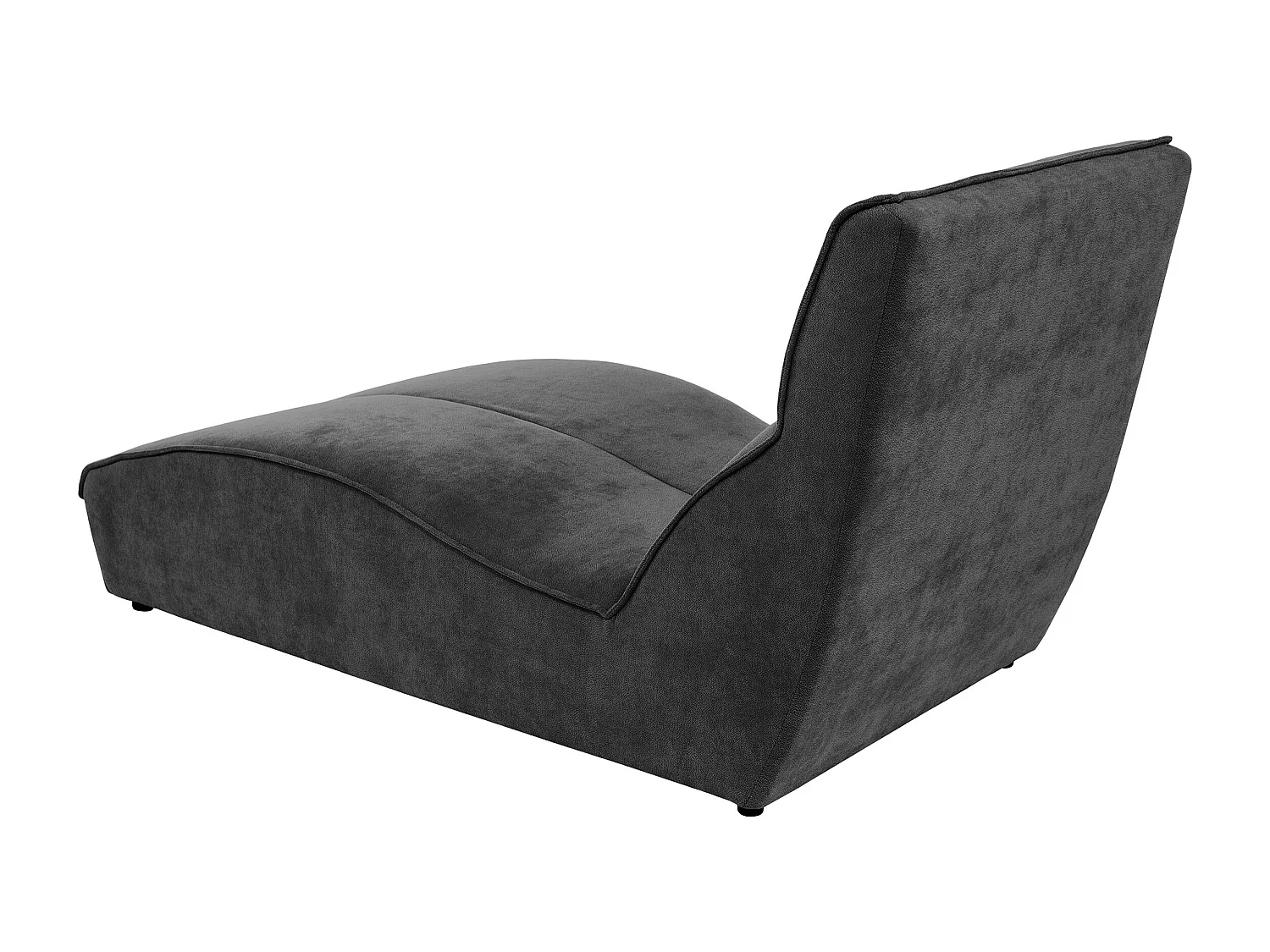 Chaise longue SAN DIEGO en velours anthracite