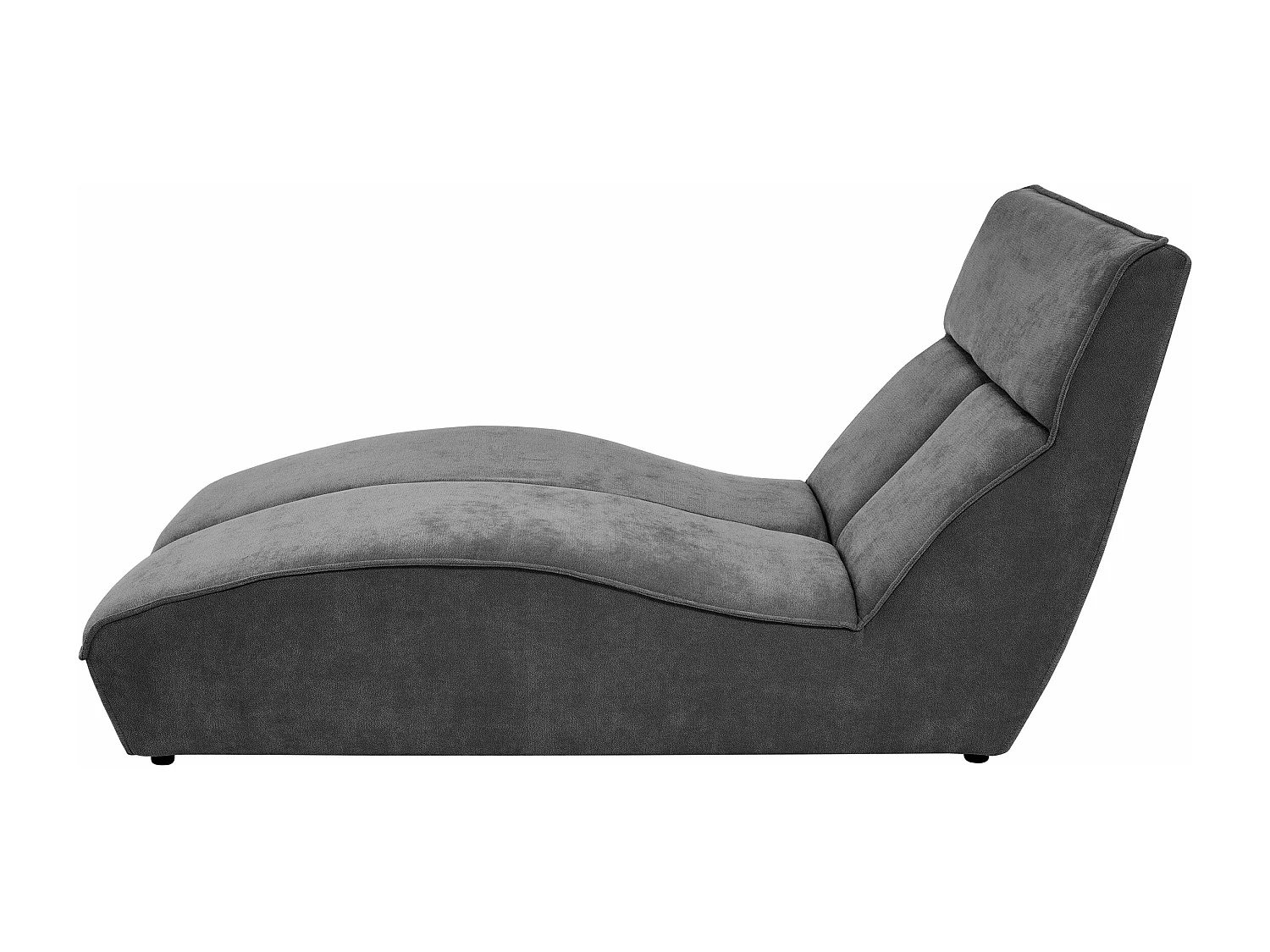 Chaiselongue SAN DIEGO im Velours Grau