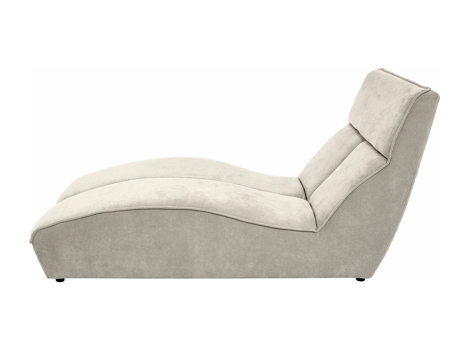 Chaise longue SAN DIEGO en velours beige