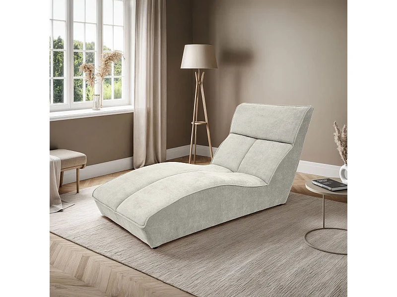 Chaiselongue SAN DIEGO im Velours Beige