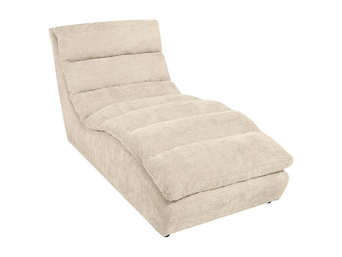 Chaise longue SAN REMO en velours côtelé Beige