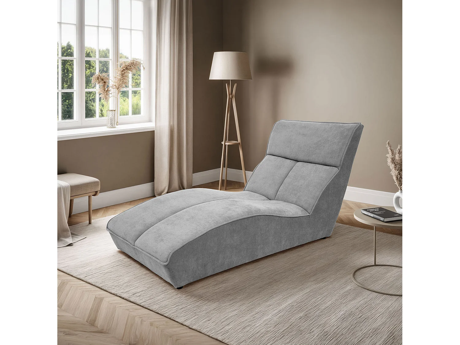 Chaise longue SAN DIEGO en velours noir