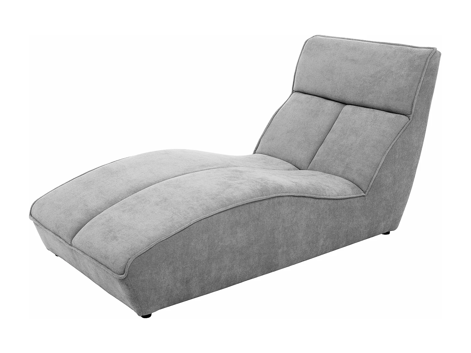 Chaise longue SAN DIEGO en velours gris clair
