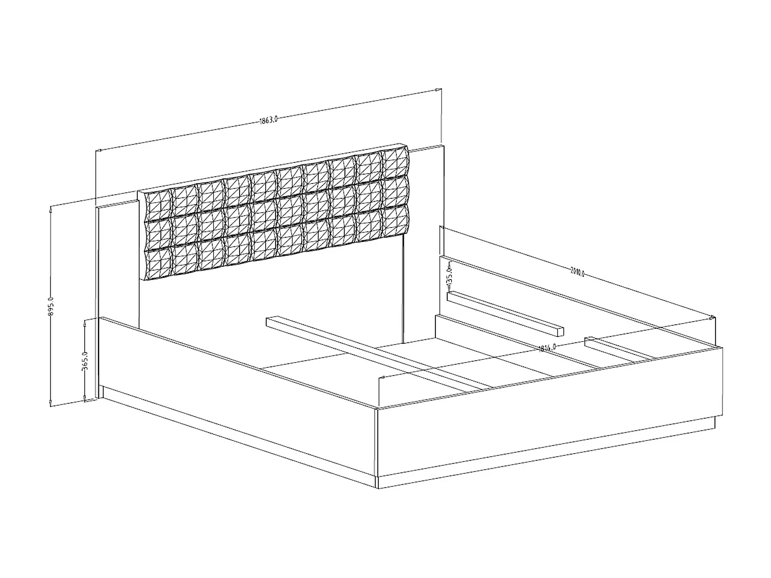 Lit double SIGMA 180 cm