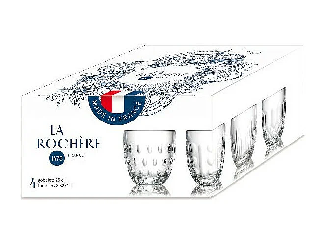 Set van 4 Glazen met Motieven van La Rochère - Collectie Troquet 25 cl