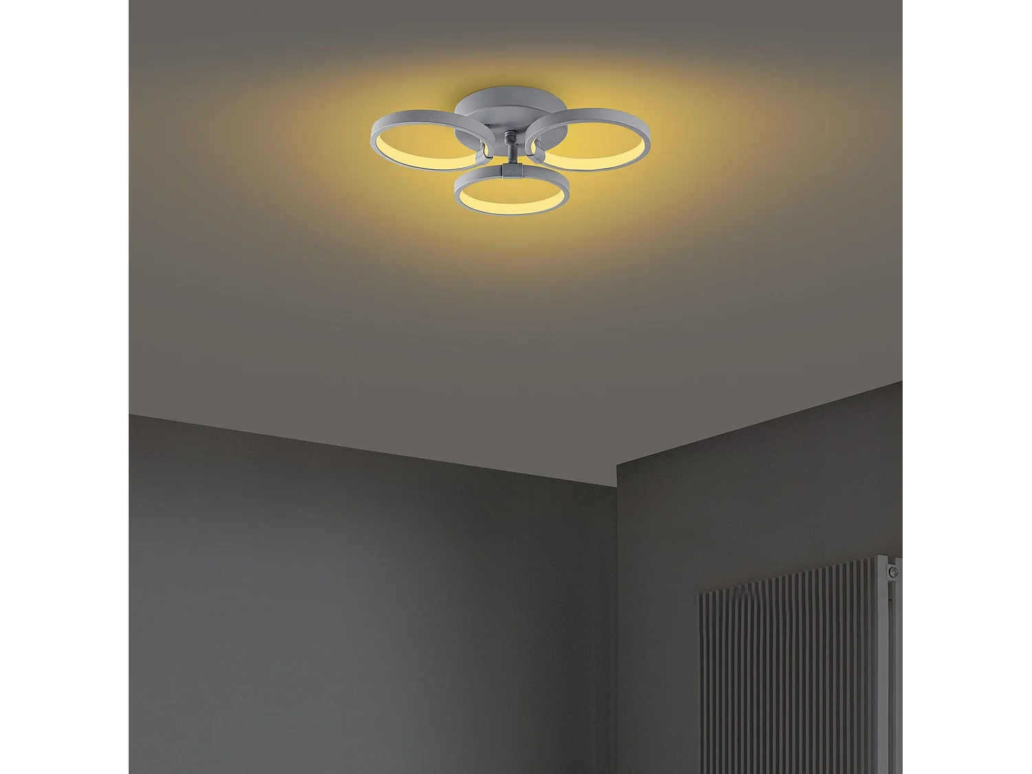 Plafonnier à LED Kandaa D37xH32cm Métal Gris