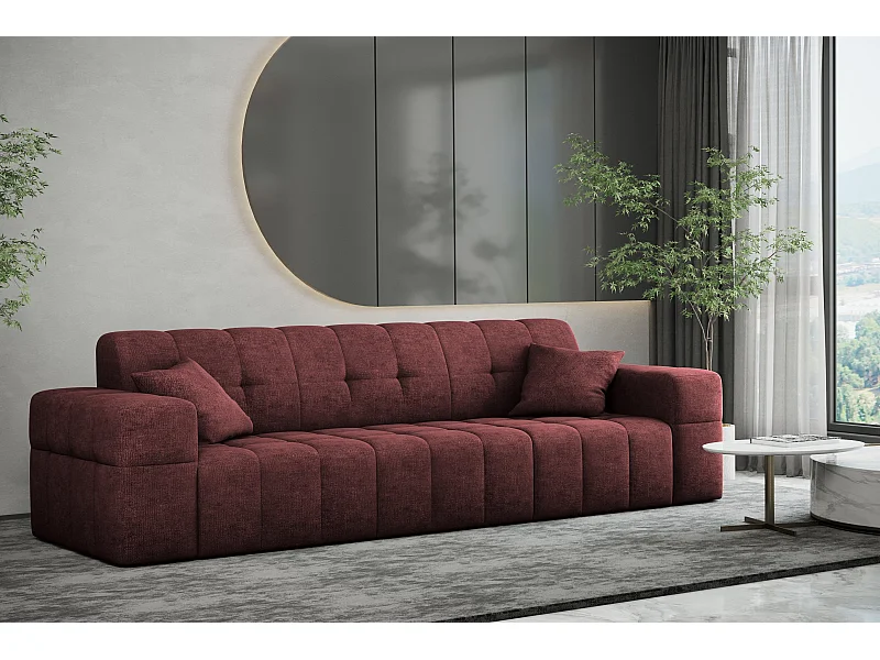 Sofa 3 sitzer Couch serie NIMES stilvol Stoff Perfect Harmony Rotwein