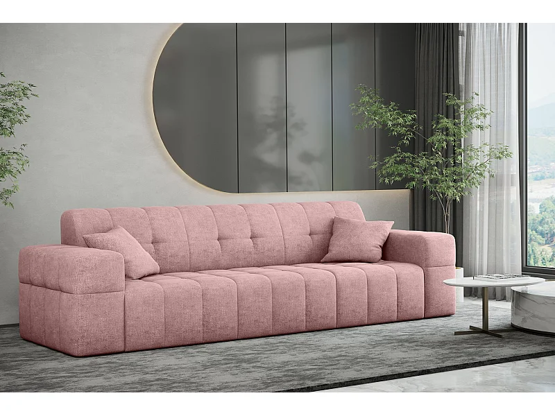 Sofa 3 sitzer Couch serie NIMES stilvol Stoff Perfect Harmony Rosa