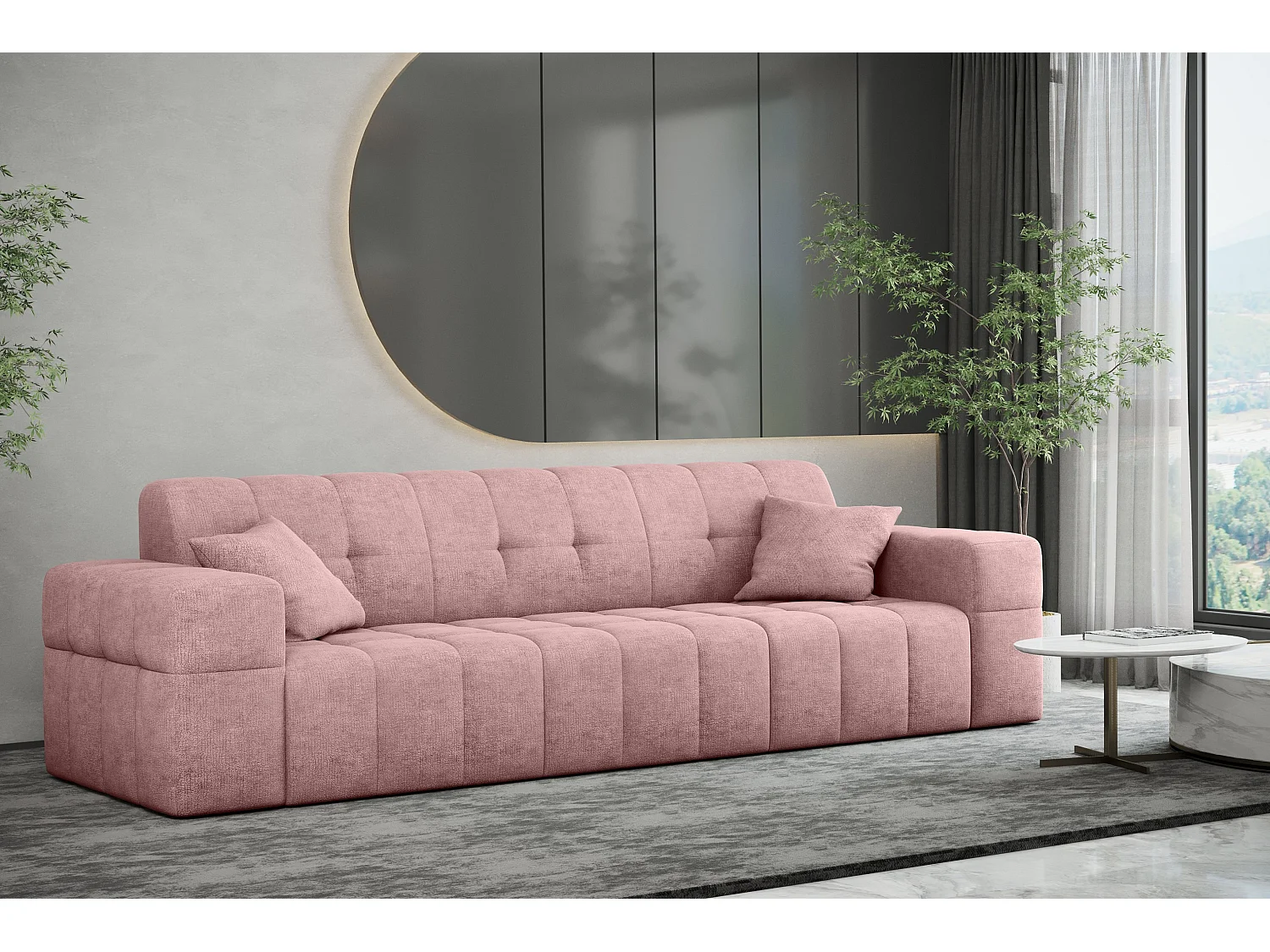 Canapé 3 places série Canapé NIMES tissu élégant Perfect Harmony Pink