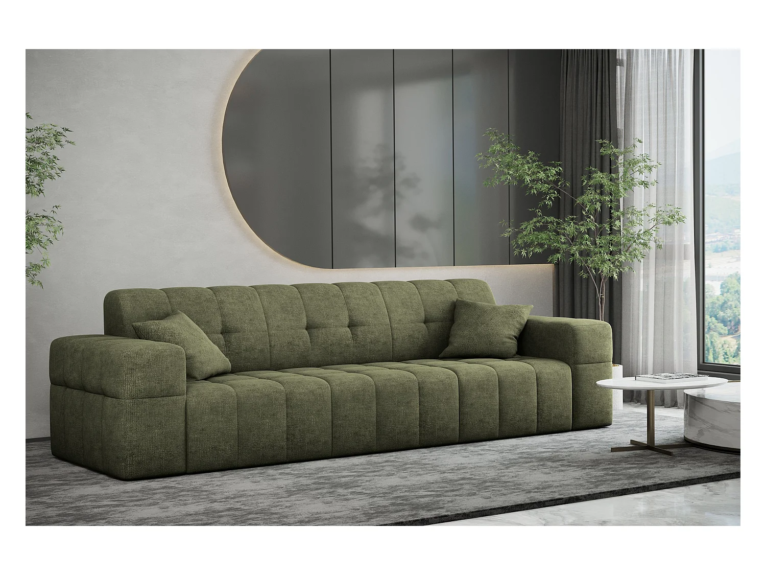 Sofa 3 sitzer Couch serie NIMES stilvol Stoff Perfect Harmony Grün