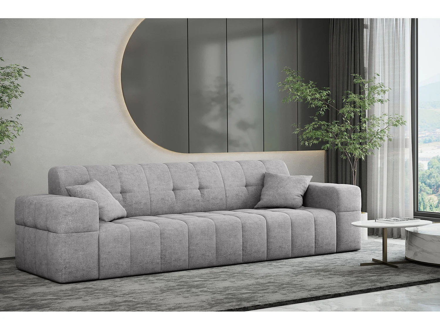 Canapé 3 places série NIMES tissu élégant Perfect Harmony Grey