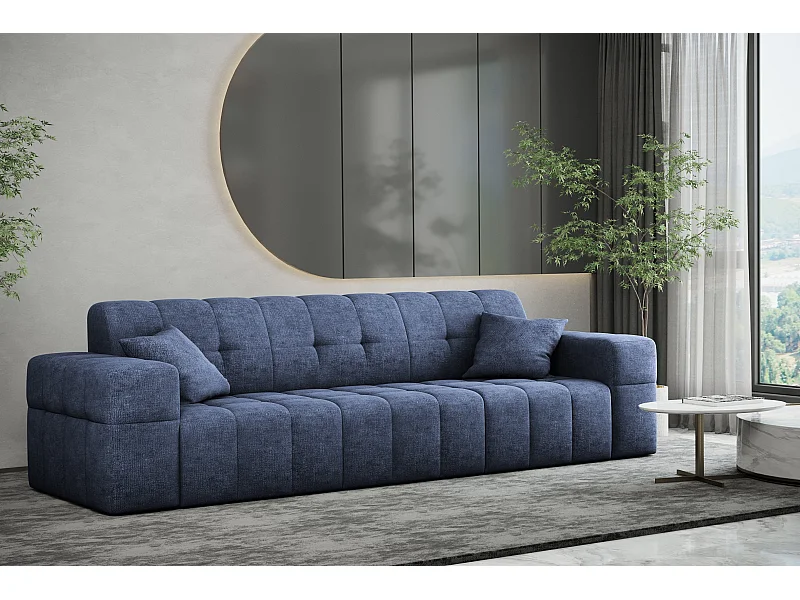 Sofa 3 sitzer Couch serie NIMES stilvol Stoff Perfect Harmony Dunkelblau