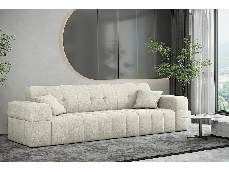 Sofa 3 sitzer Couch serie NIMES stilvol Stoff Perfect Harmony Creme
