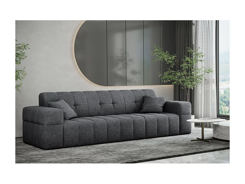 Sofa 3 sitzer Couch serie NIMES stilvol Stoff Perfect Harmony Dunkelgrau