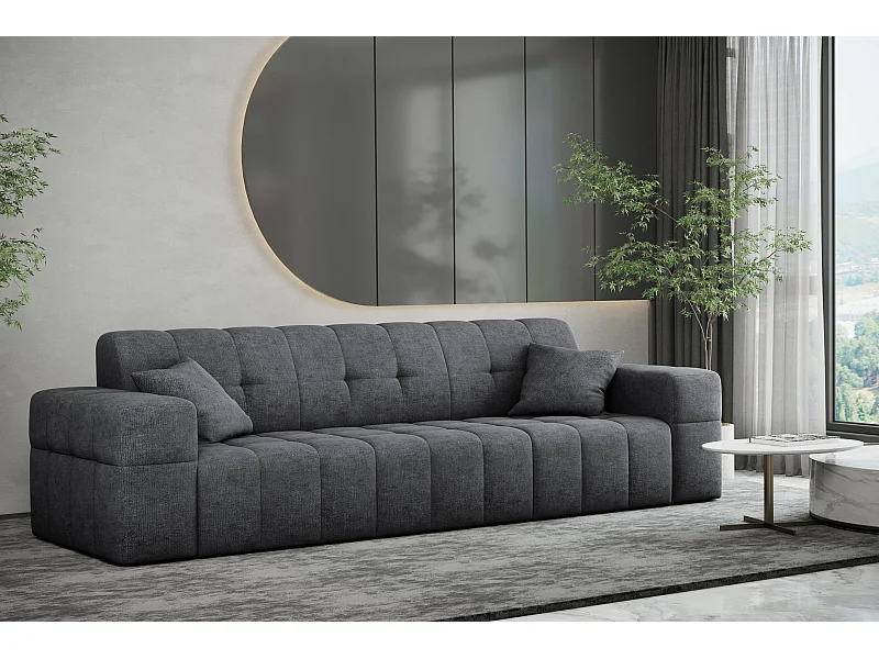 Sofa 3 sitzer Couch serie NIMES stilvol Stoff Perfect Harmony Dunkelgrau