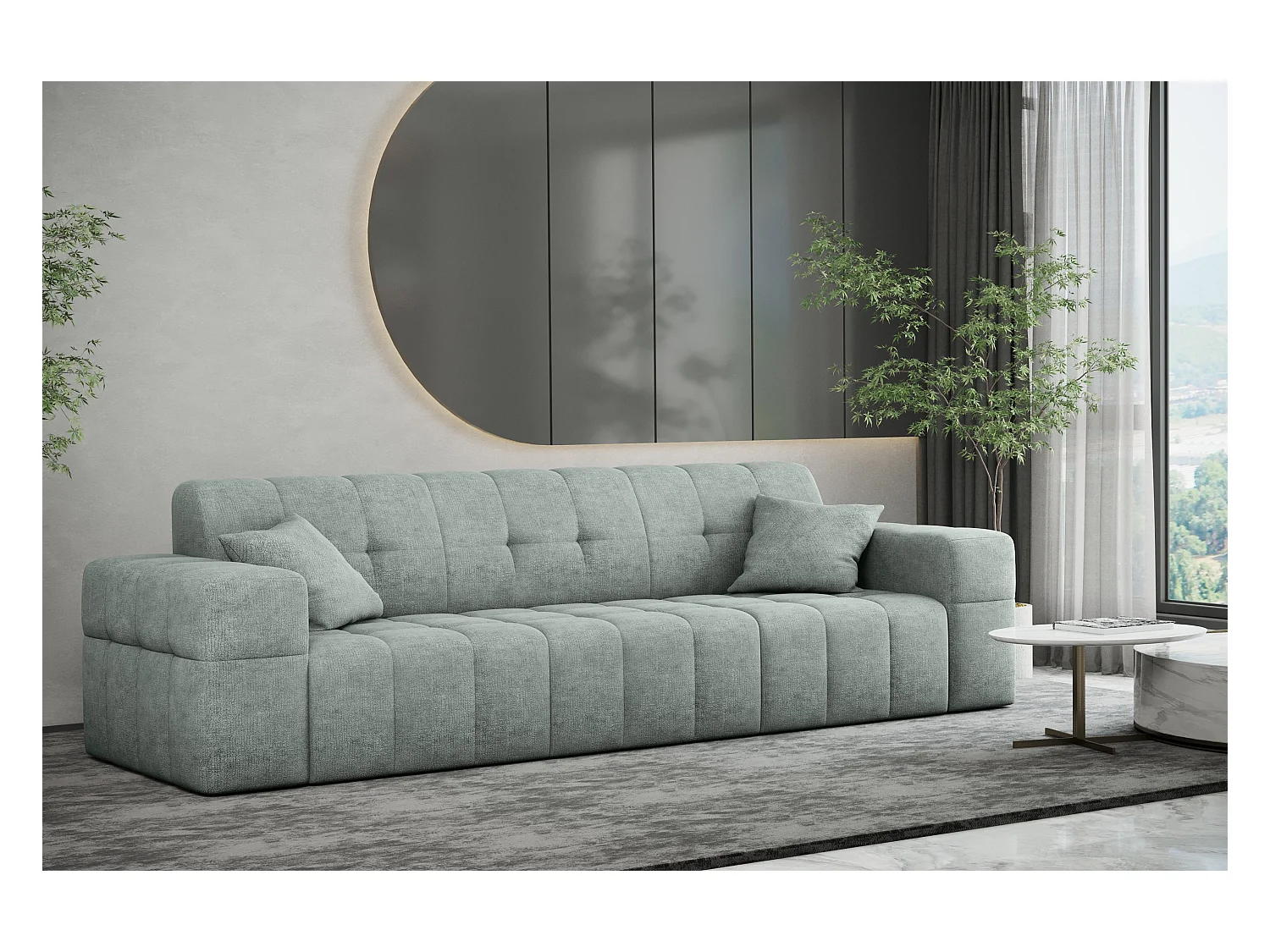 Sofa 3 sitzer Couch serie NIMES stilvol Stoff Perfect Harmony Mintz