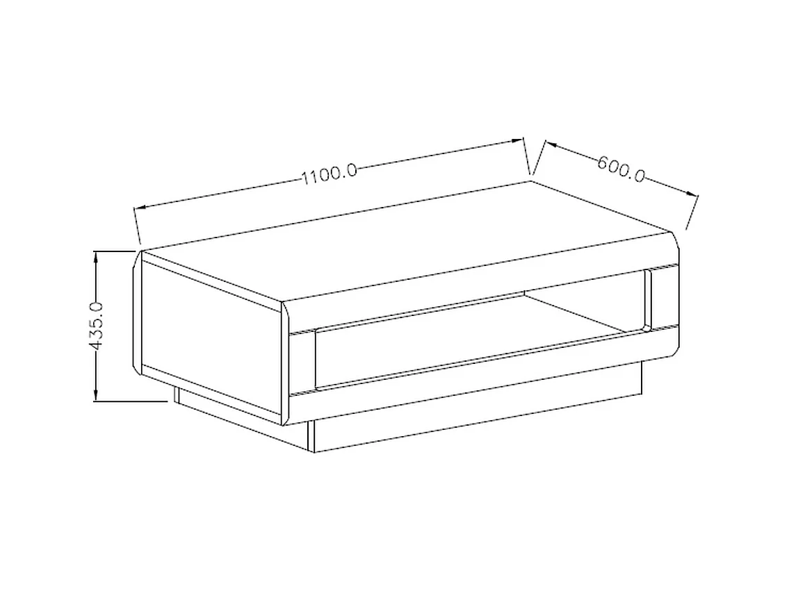 Table basse avec espace de rangement TULSA 110×60 cm