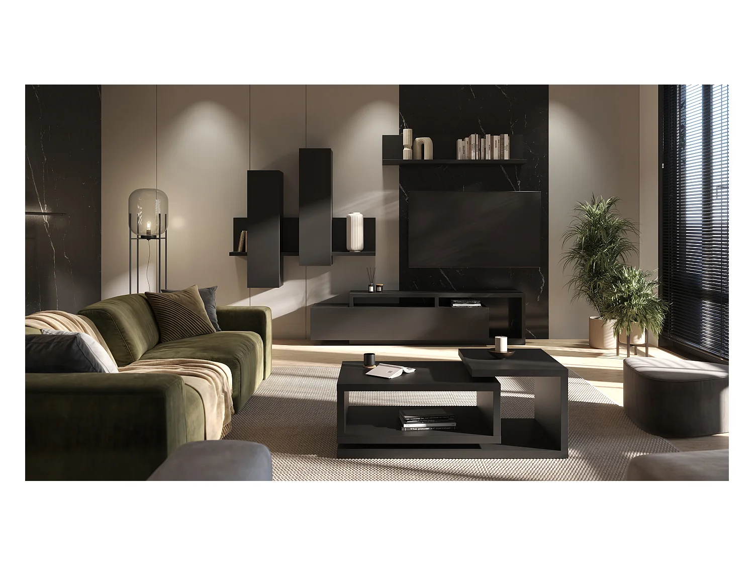 Table basse avec espace de rangement BOTA 120×60 cm