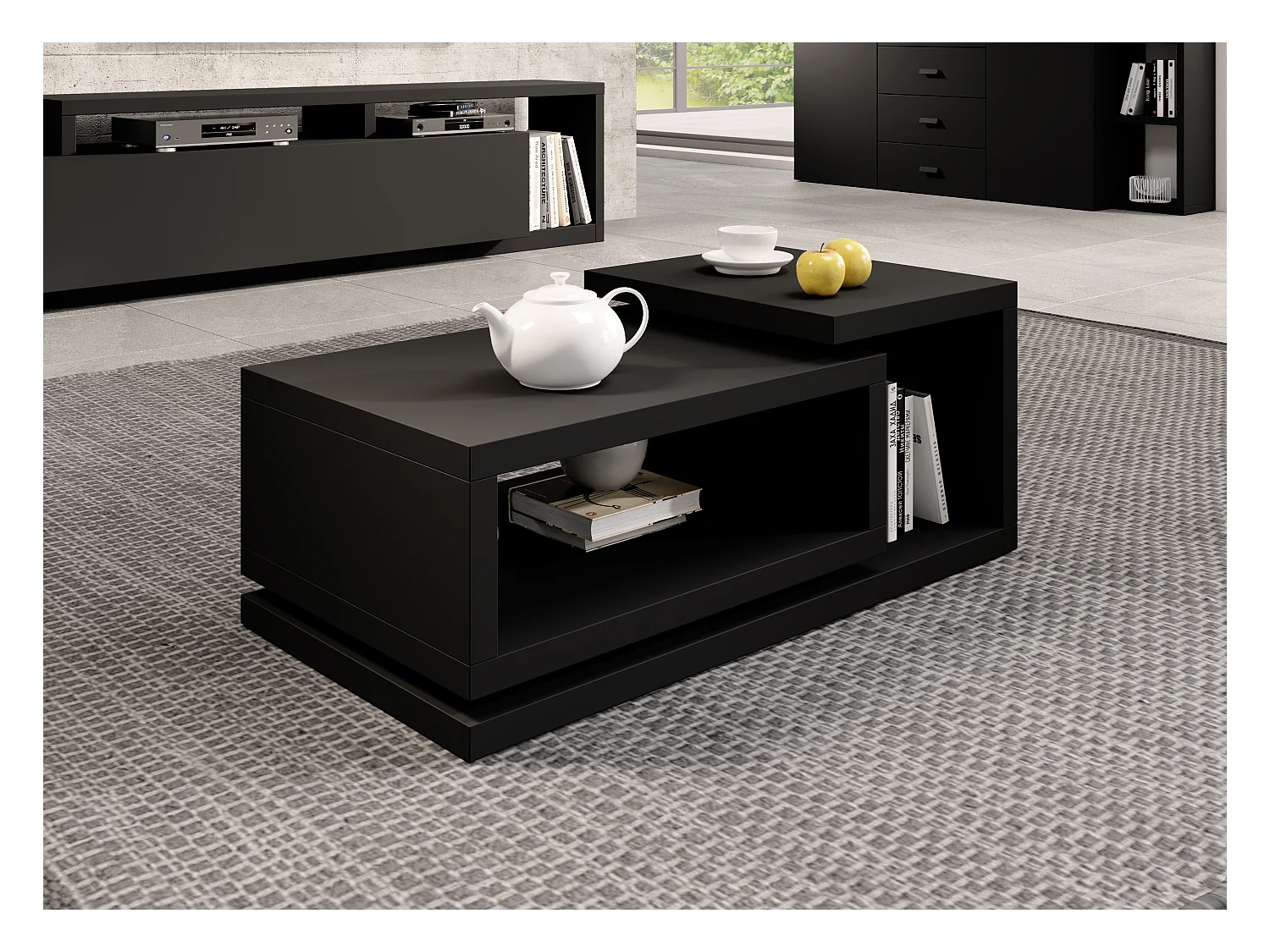 Table basse avec espace de rangement BOTA 120×60 cm