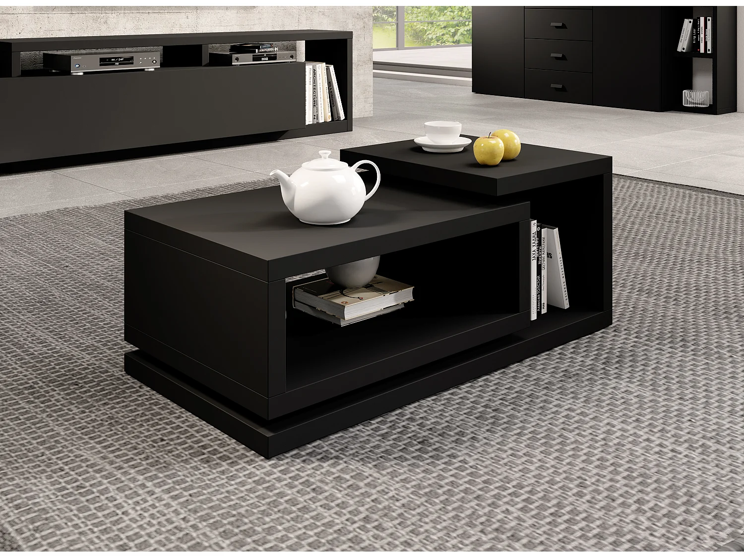 Table basse avec espace de rangement BOTA 120×60 cm