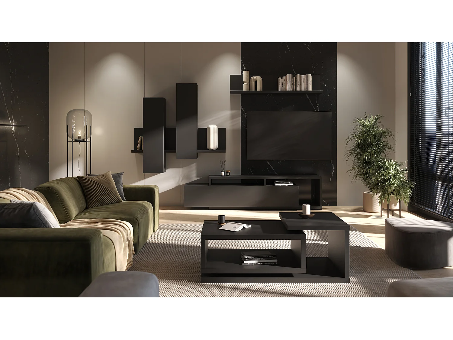 Table basse avec espace de rangement BOTA 120×60 cm