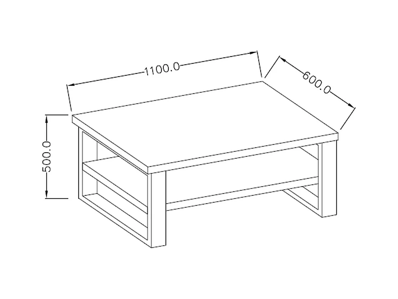 Table basse sur pieds métalliques HALLE