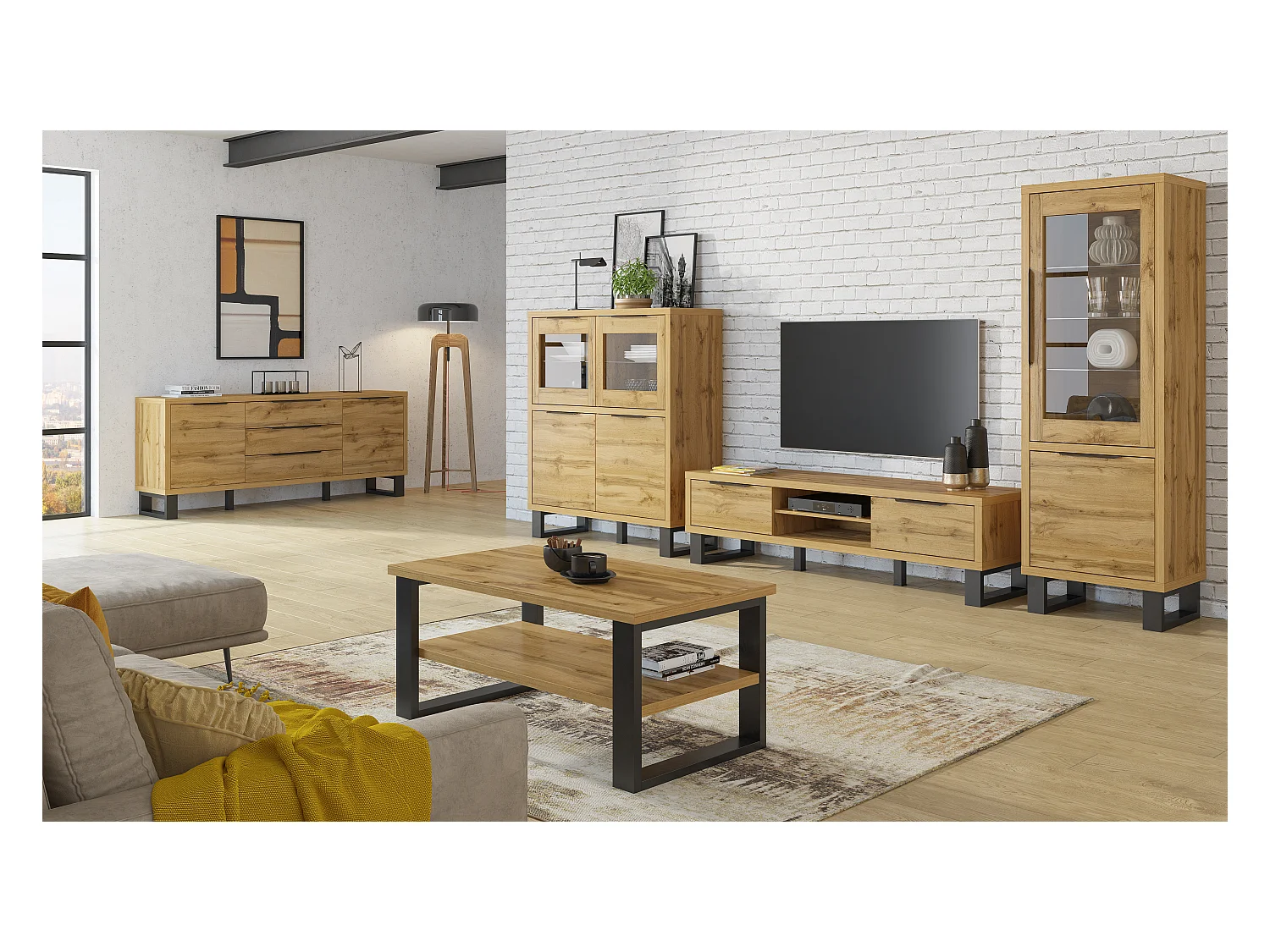 Table basse sur pieds métalliques HALLE