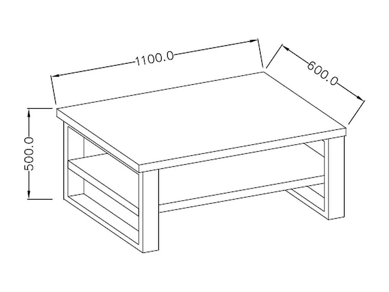 Table basse sur pieds métalliques HALLE