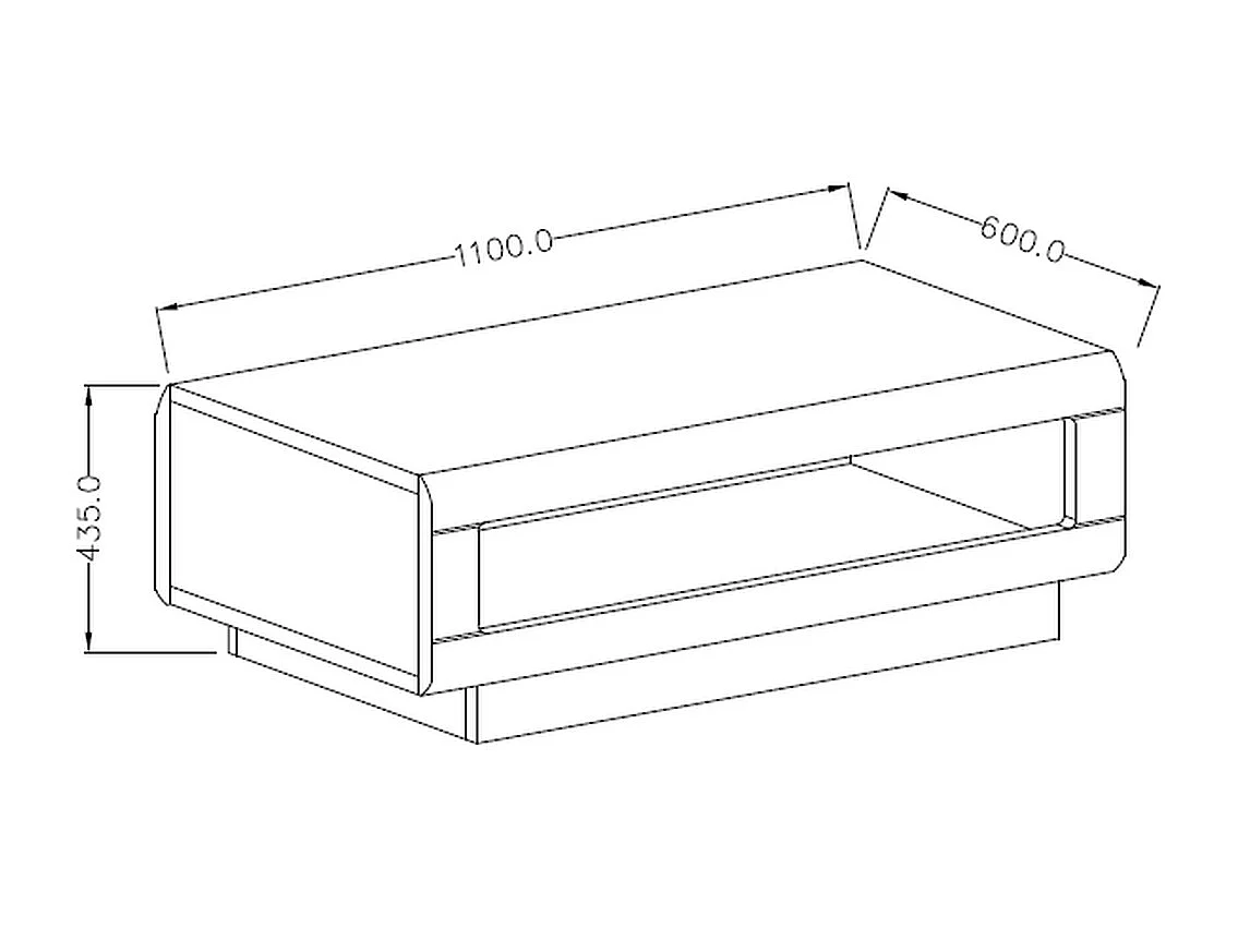 Table basse avec espace de rangement TULSA 110×60 cm