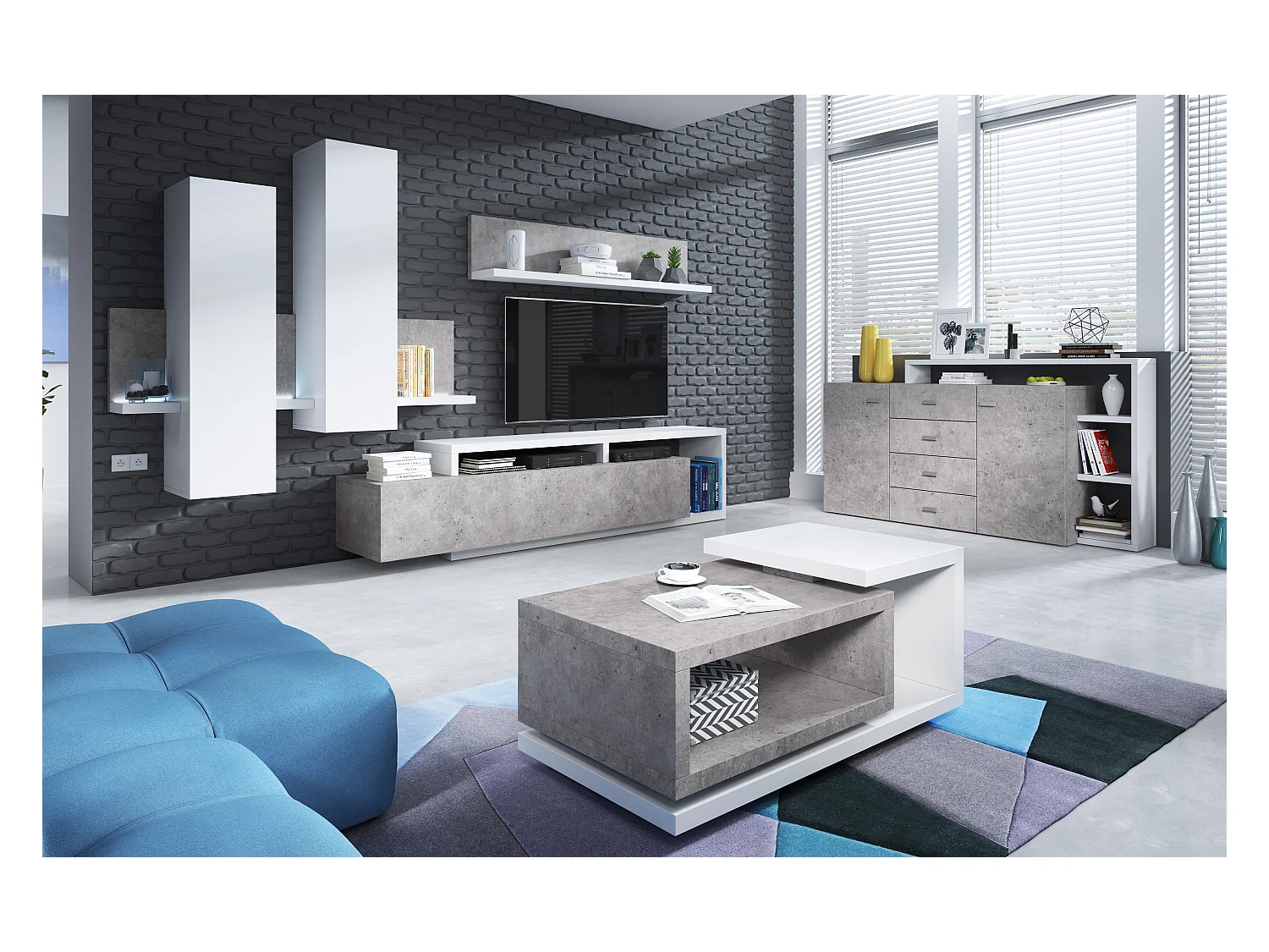 Table basse avec espace de rangement BOTA 120×60 cm