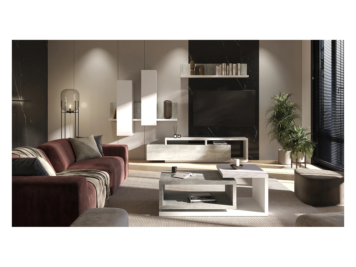 Table basse avec espace de rangement BOTA 120×60 cm