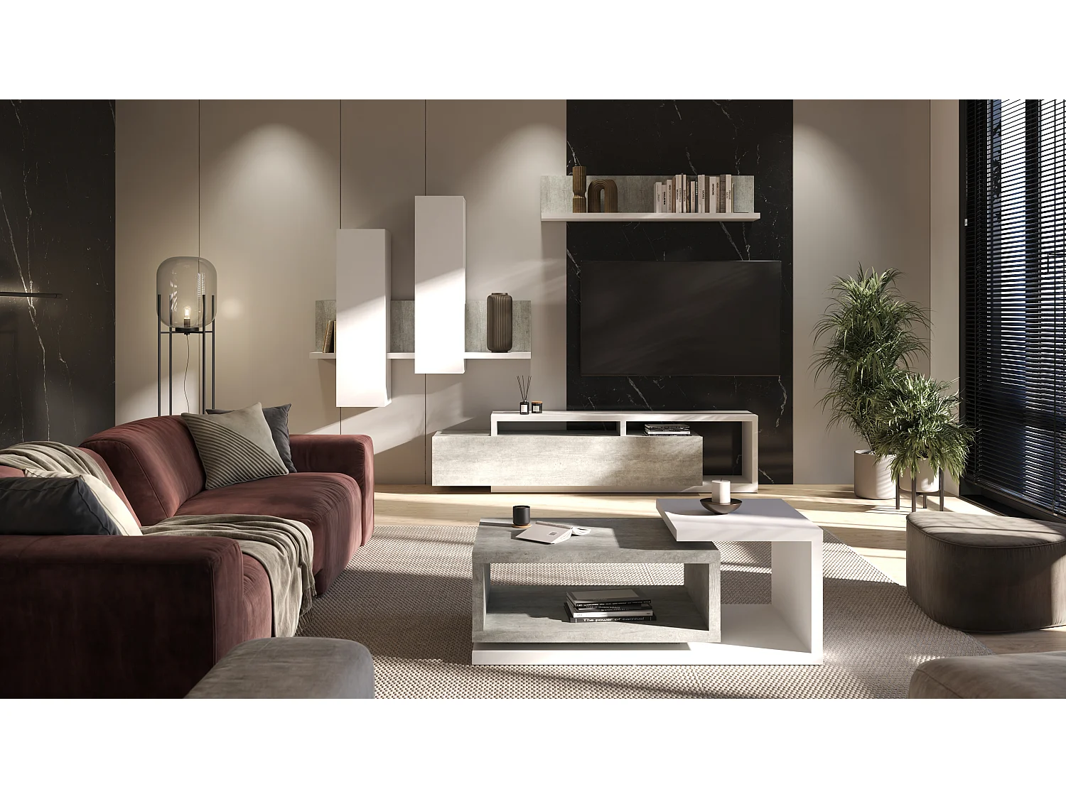 Table basse avec espace de rangement BOTA 120×60 cm