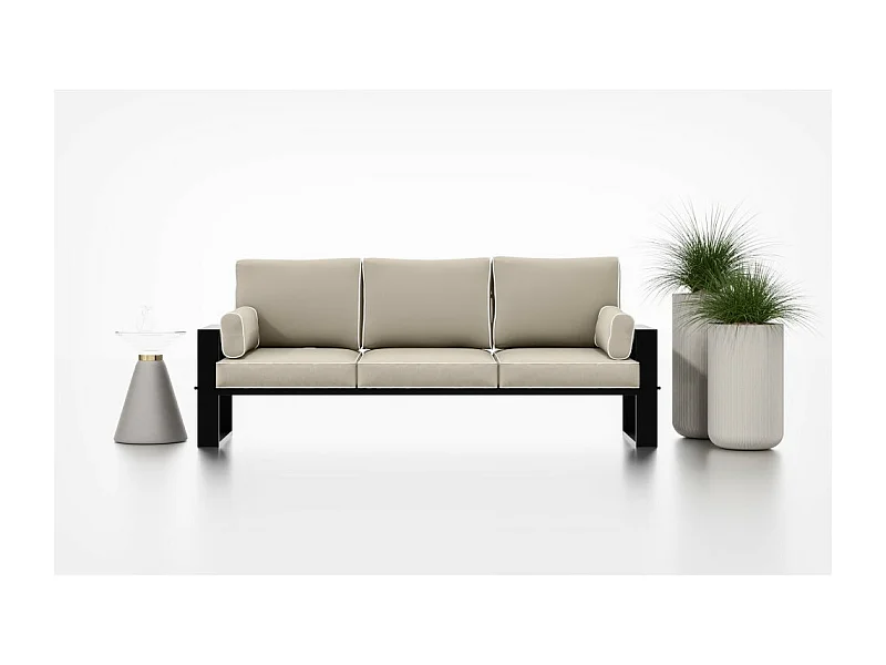 Tuinbank 3-zits VERDINO met metalen frame beige