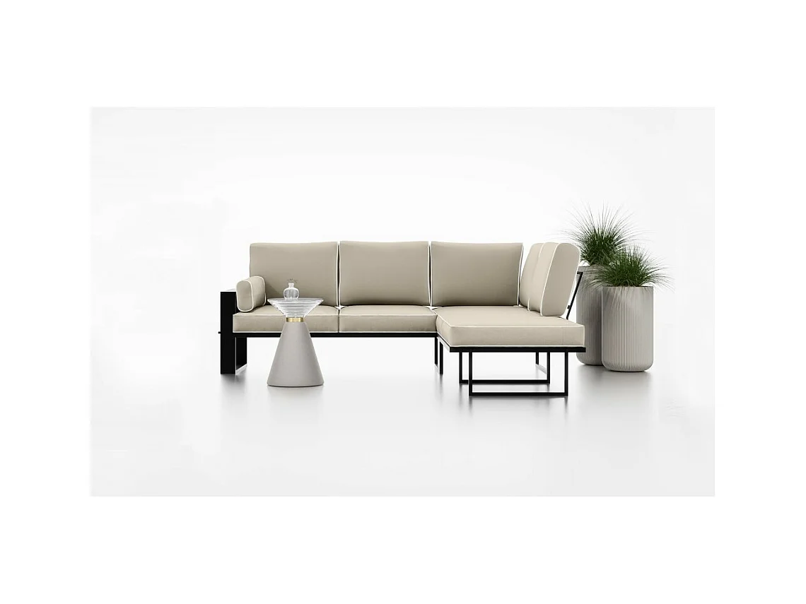 Coin jardin VERDINO avec cadre métallique beige