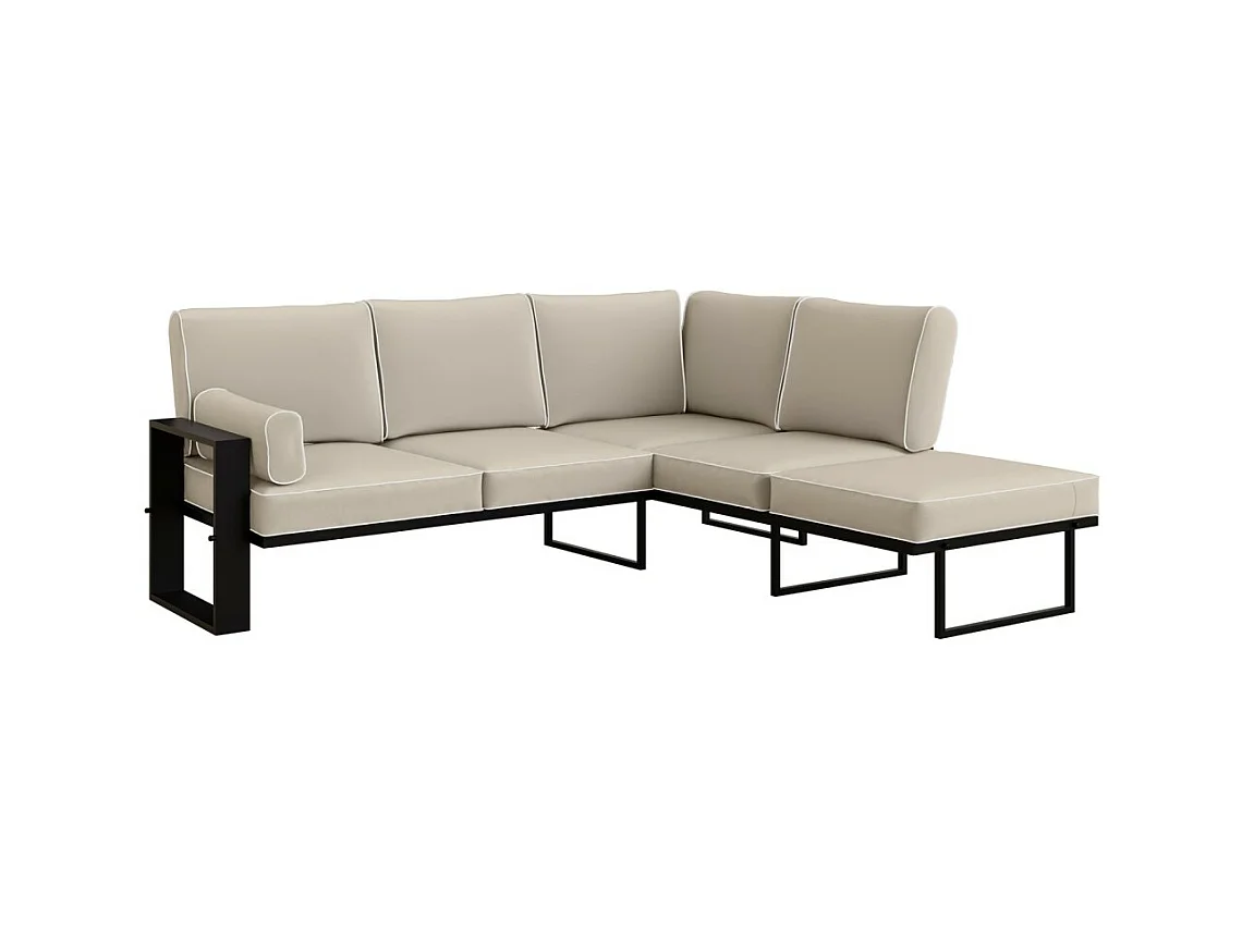 Coin jardin VERDINO avec cadre métallique beige