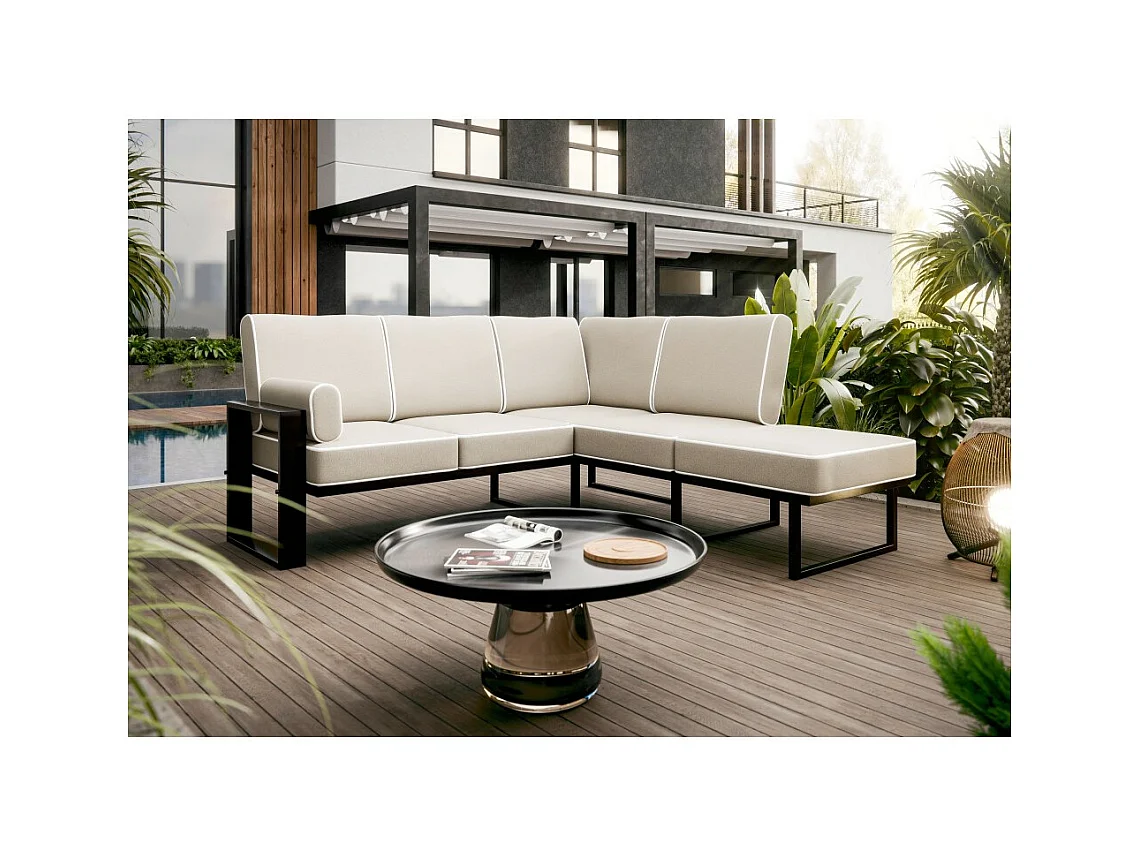 Gartenecke VERDINO mit Metallrahmen beige