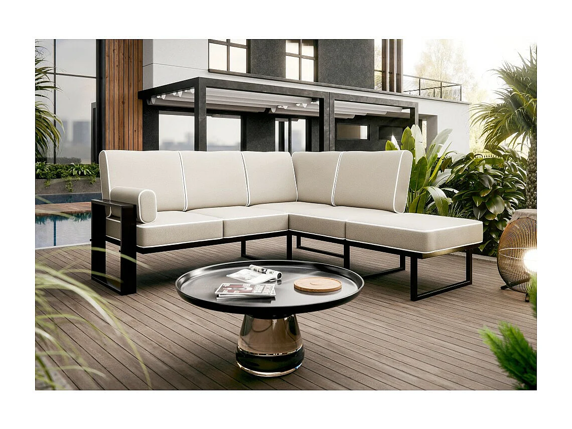 Coin jardin VERDINO avec cadre métallique beige