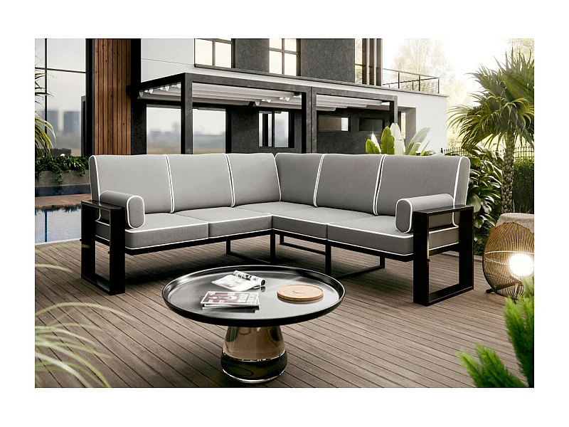 Gartenecke VERDINO 2R2 mit Metallrahmen anthrazit