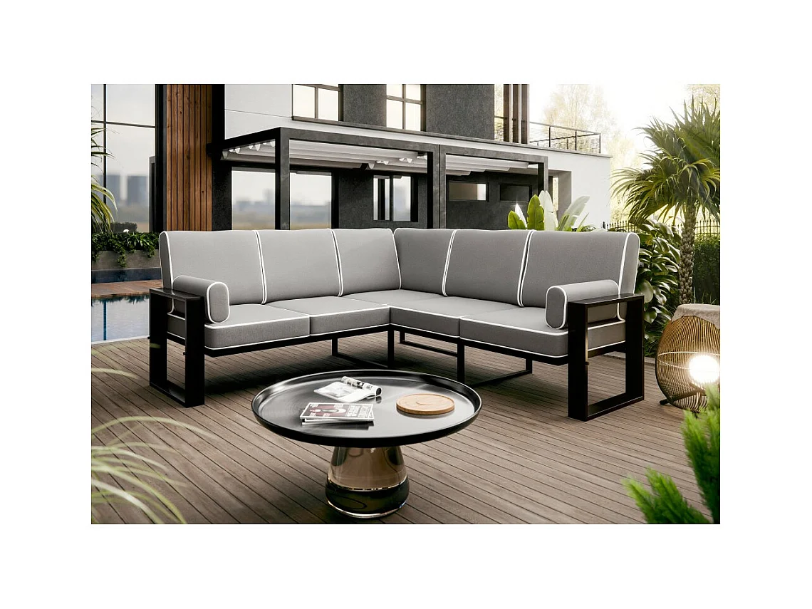 Gartenecke VERDINO 2R2 mit Metallrahmen anthrazit