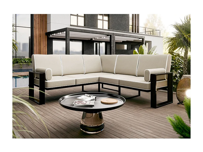 Coin jardin VERDINO 2R2 avec cadre métallique beige