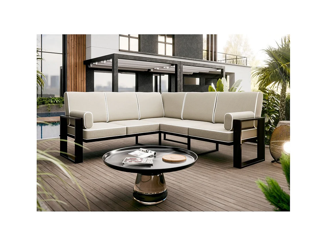 Coin jardin VERDINO 2R2 avec cadre métallique beige