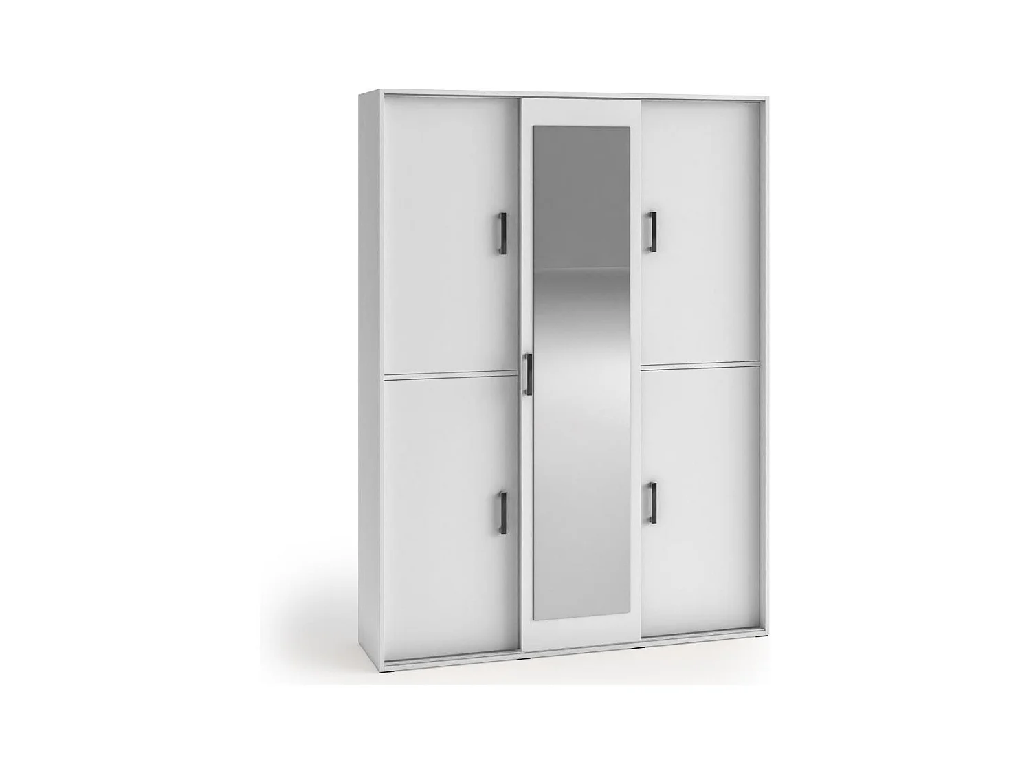 DRAAIDEURKAST Lang 150/205/40 cm 5-deurs wit