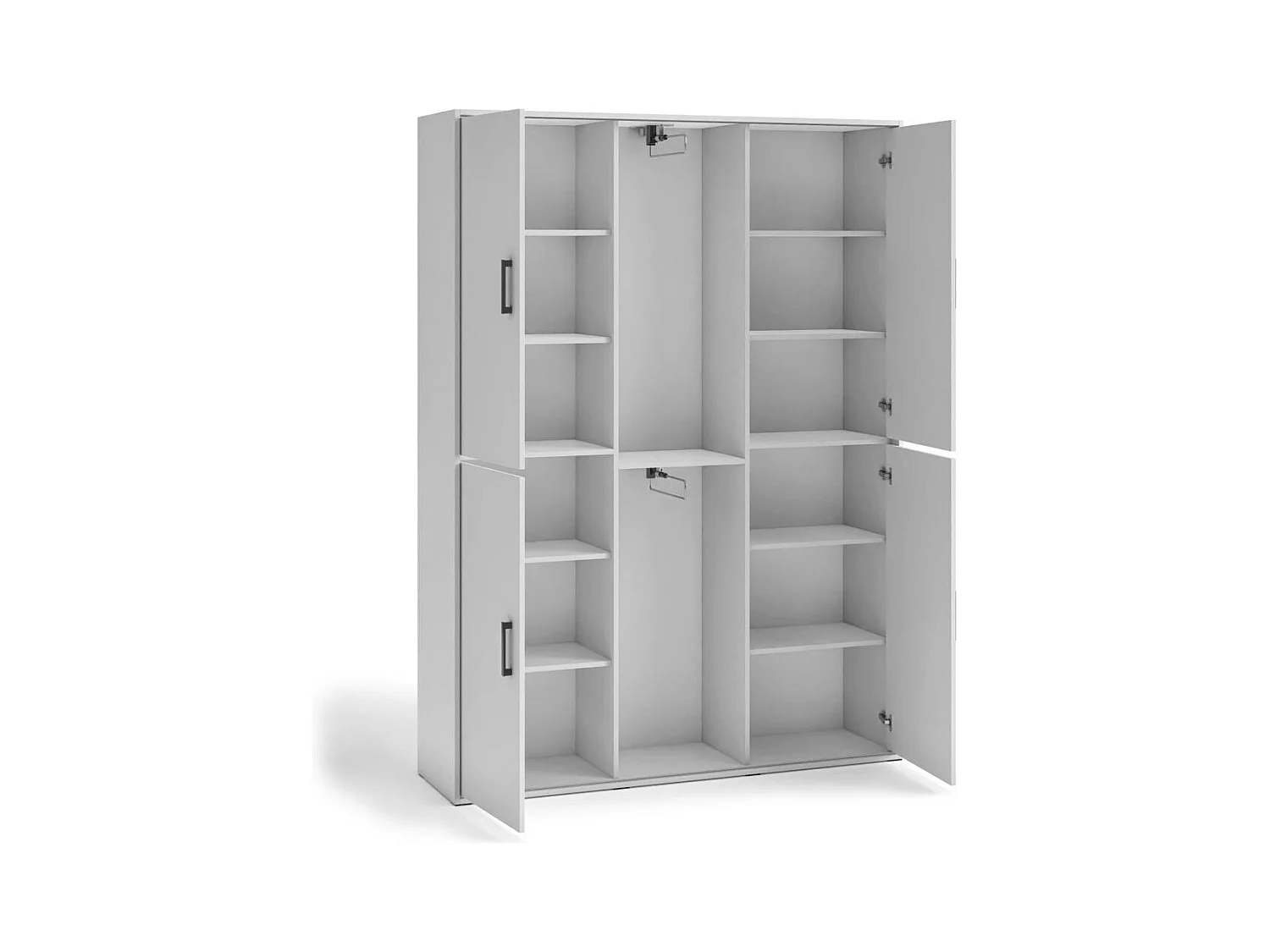 ARMOIRE A PORTES TROIS Lano 150/205/40 cm 5 portes blanc