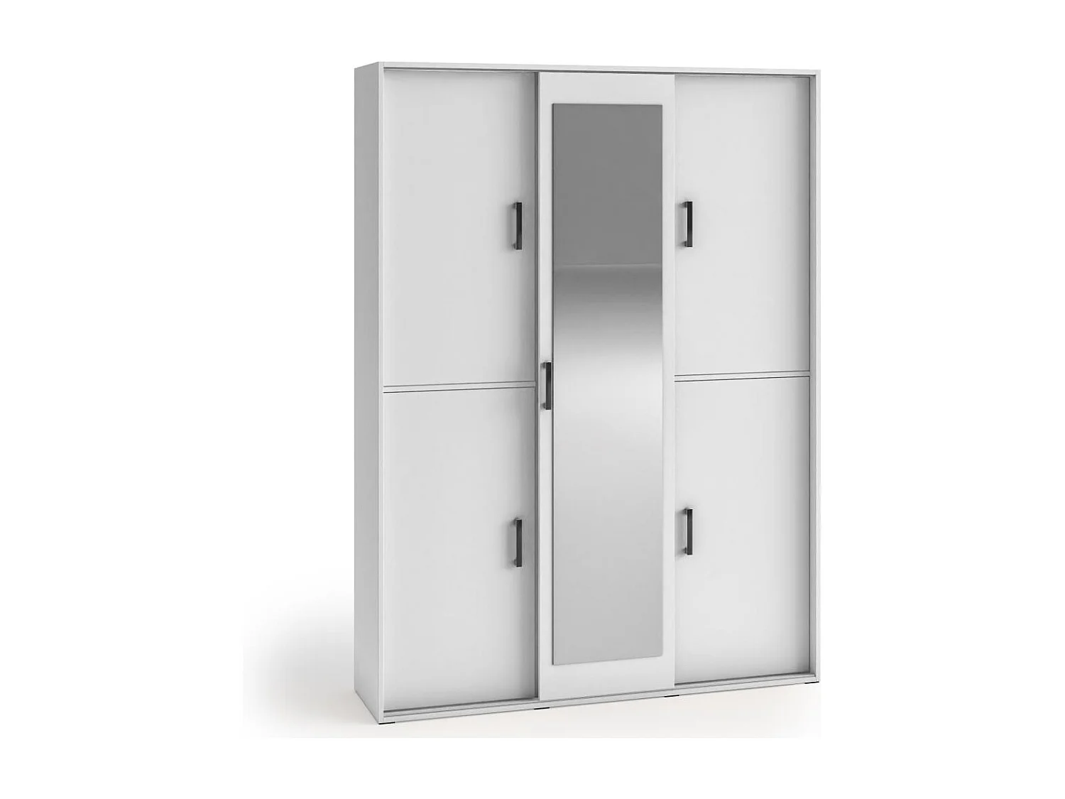 ARMOIRE A PORTES TROIS Lano 150/205/40 cm 5 portes blanc
