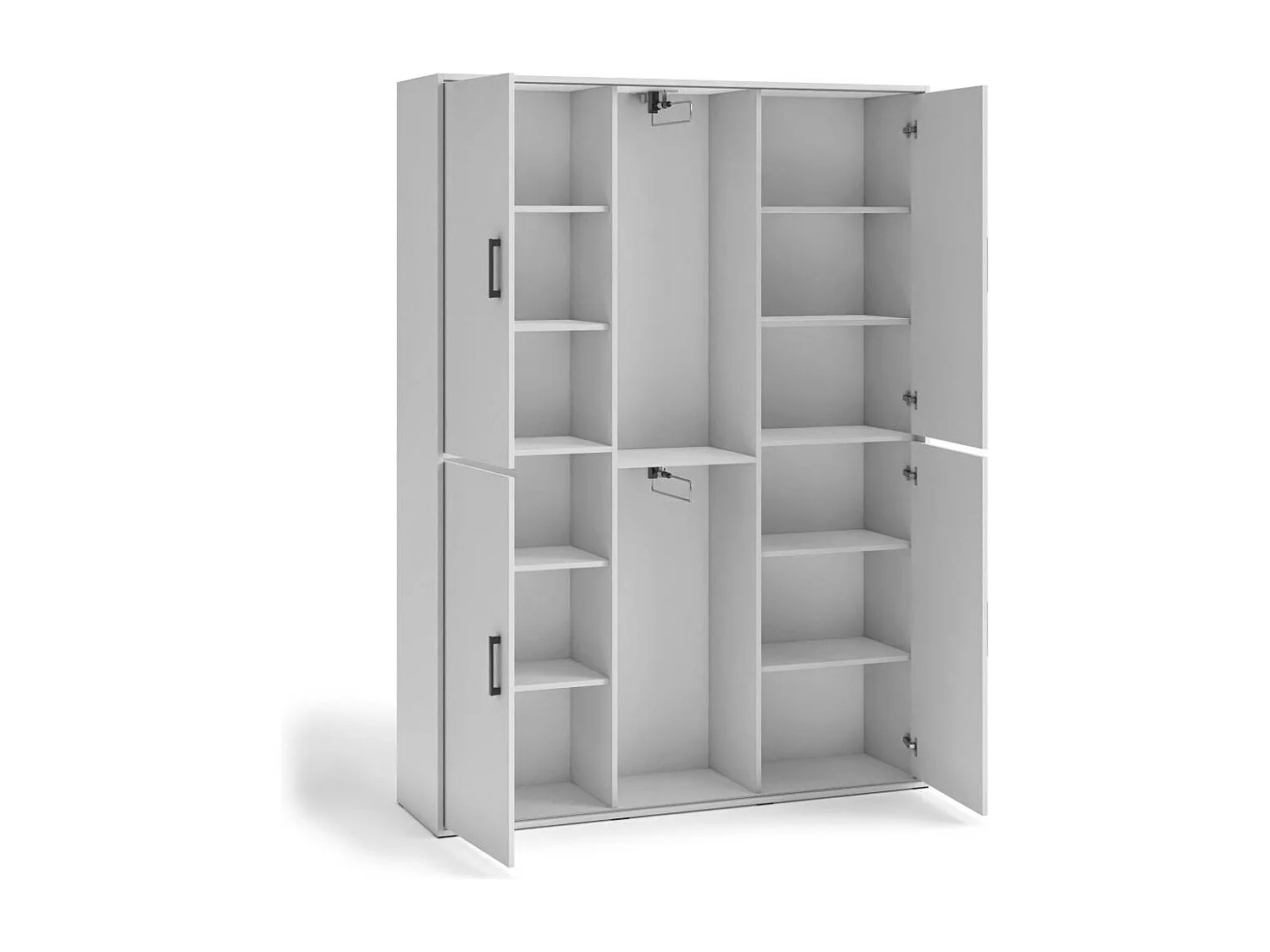 ARMOIRE A PORTES TROIS Lano 150/205/40 cm 5 portes blanc