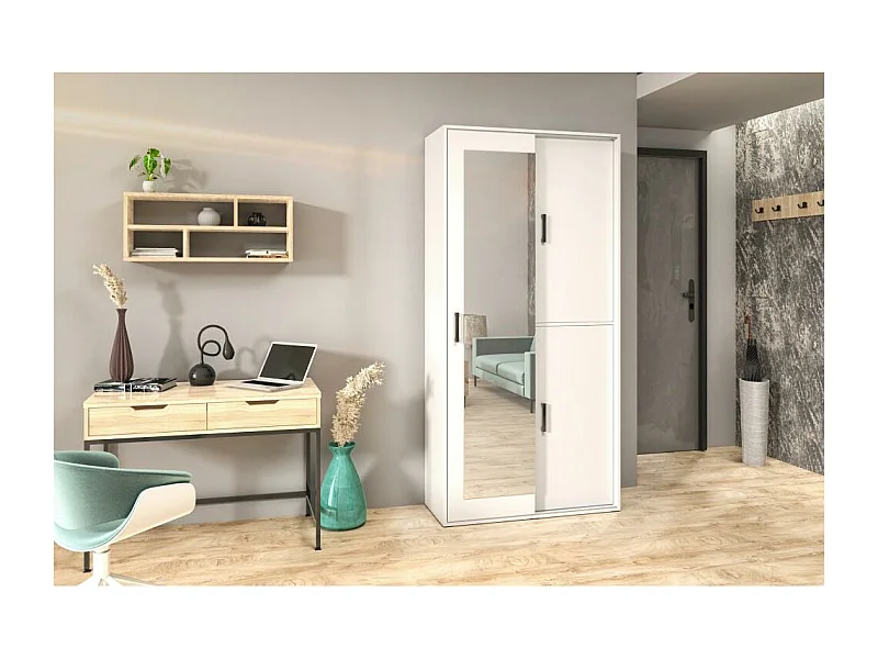 ARMOIRE À PORTES FERMÉES Lano 100/205/40 cm 3 portes blanc