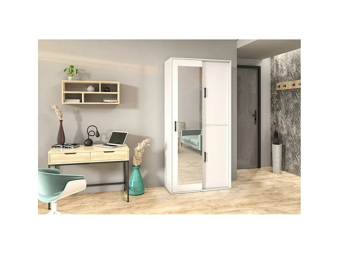 Hangkast Lang 100/205/40 cm 3-deurs wit