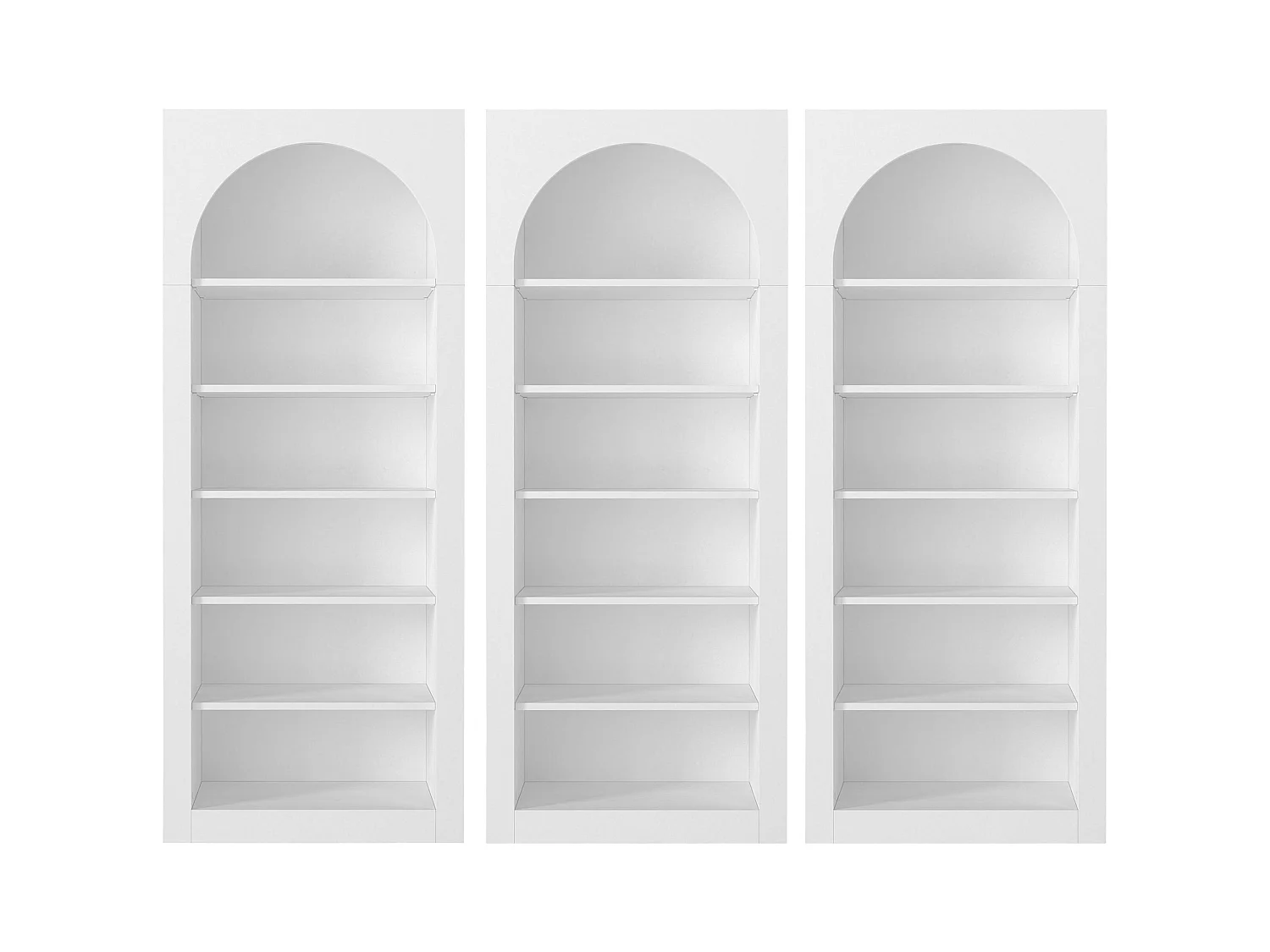 Bücherregal 3er-Set mit 6 Ablagefächern - Weiß - CYMORA