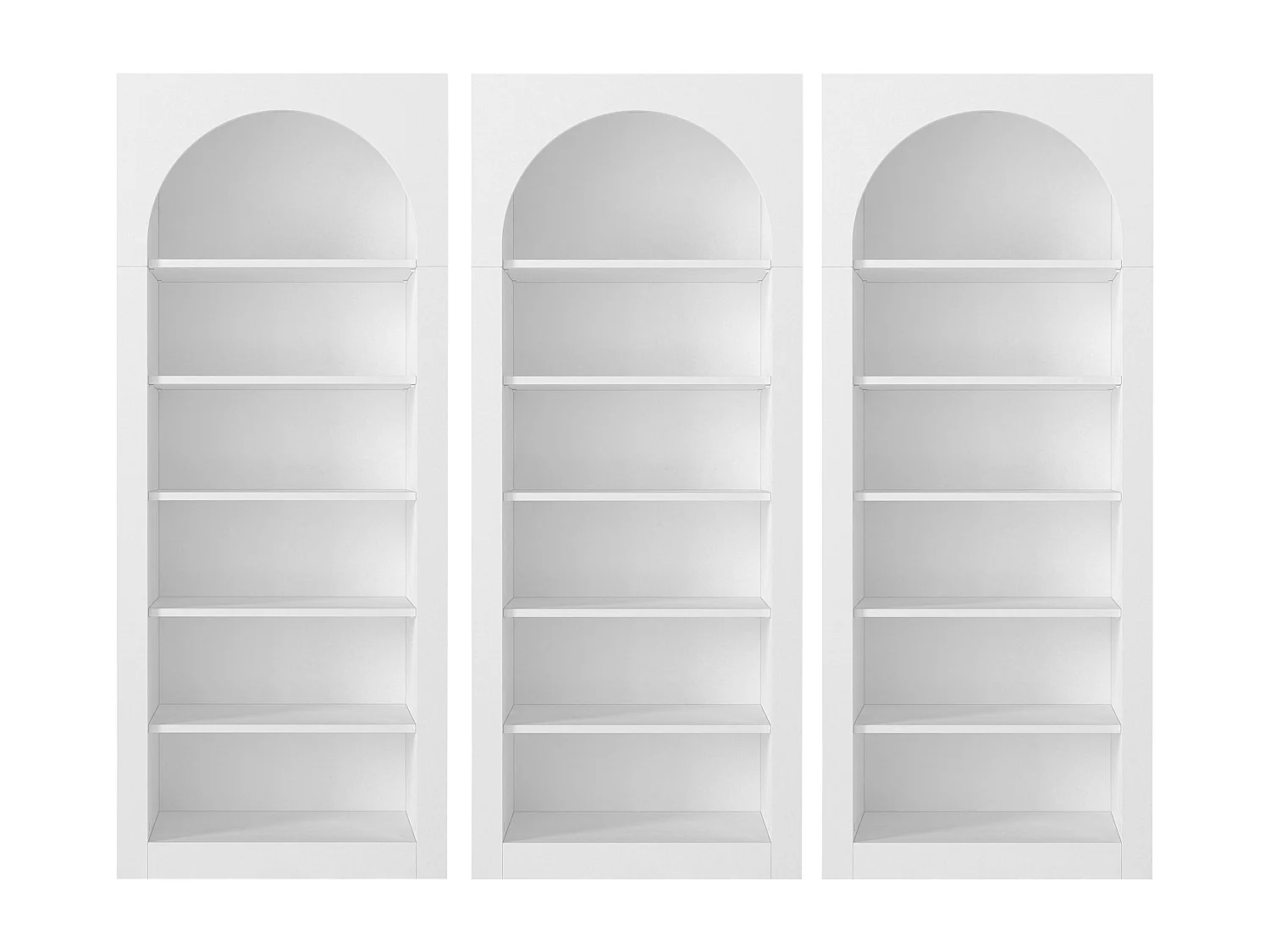 Conjunto de 3 bibliotecas com 6 nichos branco - CYMORA